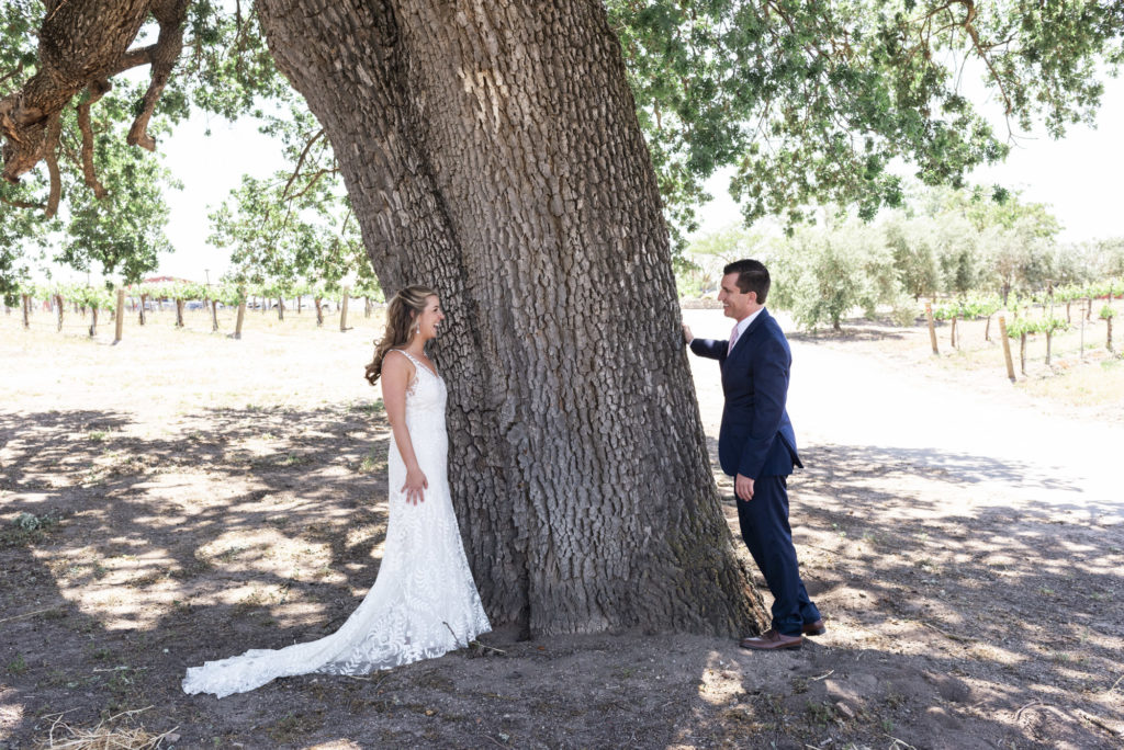 First Look at Paso Robles wedding venue Rio Seco Winery photographed by San Luis Obispo wedding photographer Kirsten Bullard