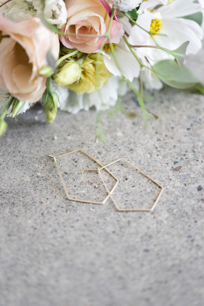 modern bridal earrings designed by Len Collective photographed by Kirsten Bullard