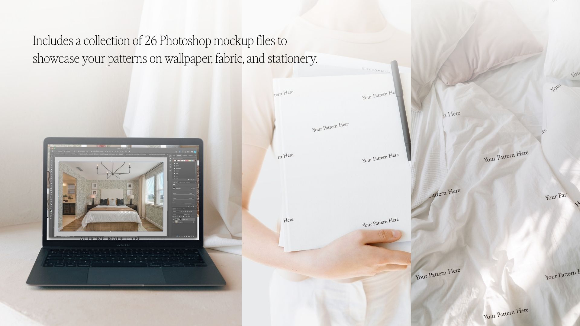 Preview of photoshop mockup collection included with trella website template purchase