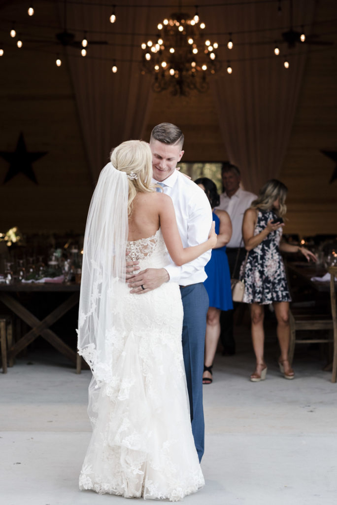 bride and groom dancing to first dance