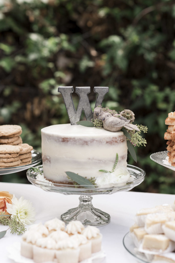 rustic garden wedding naked wedding cake