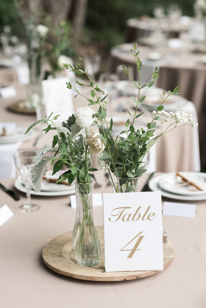 garden wedding table number centerpiece