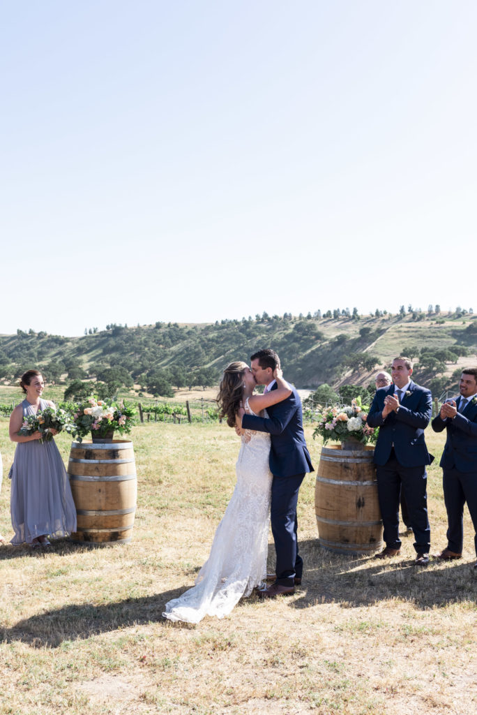 Ceremony at Paso Robles wedding venue Rio Seco Winery photographed by San Luis Obispo wedding photographer Kirsten Bullard