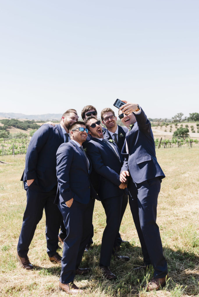 Groomsmen at Paso Robles wedding venue Rio Seco Winery photographed by San Luis Obispo wedding photographer Kirsten Bullard
