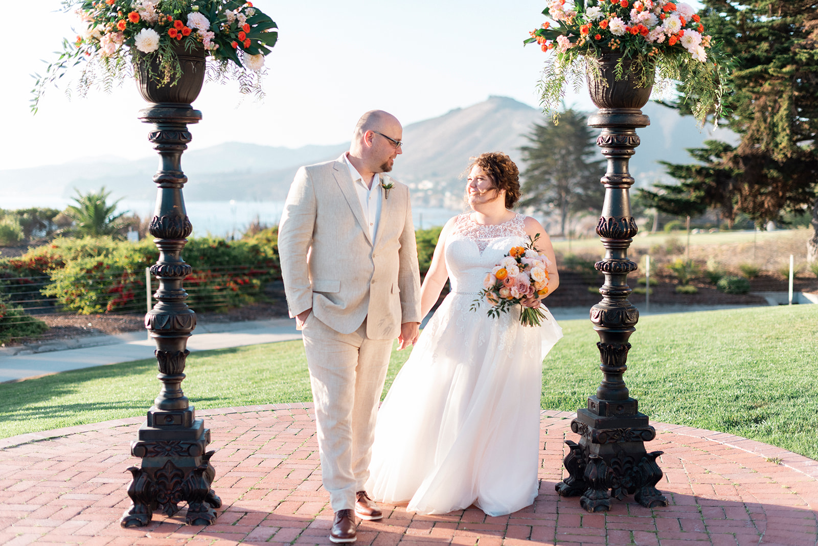 Bride and Groom at Cliffs Hotel by Pismo Beach Wedding Photographer Kirsten Bullard