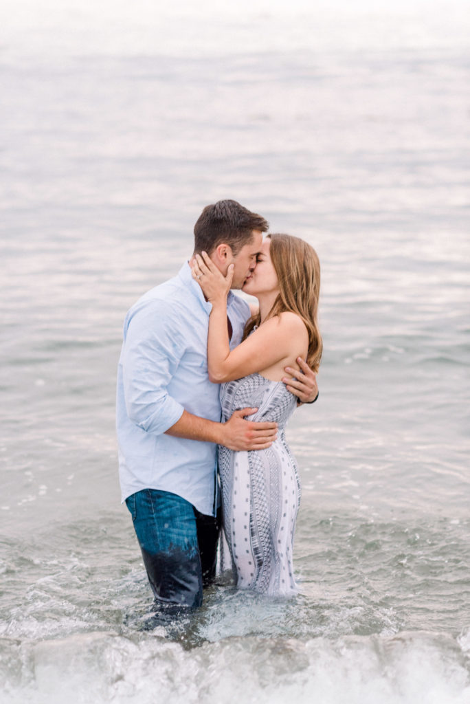 Central Coast engagement photos in the ocean by Kirsten Bullard Photography