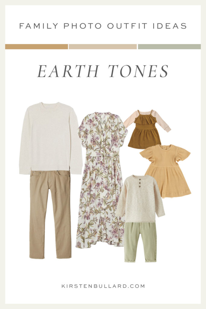 Earth Tones Family Photo Outfit Ideas by Kirsten Bullard
